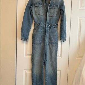 Good American Blue Denim Jumpsuit